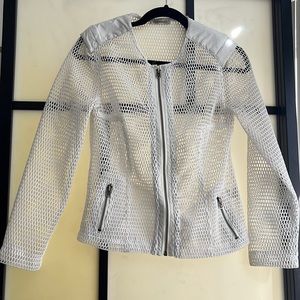 White biker net jacket